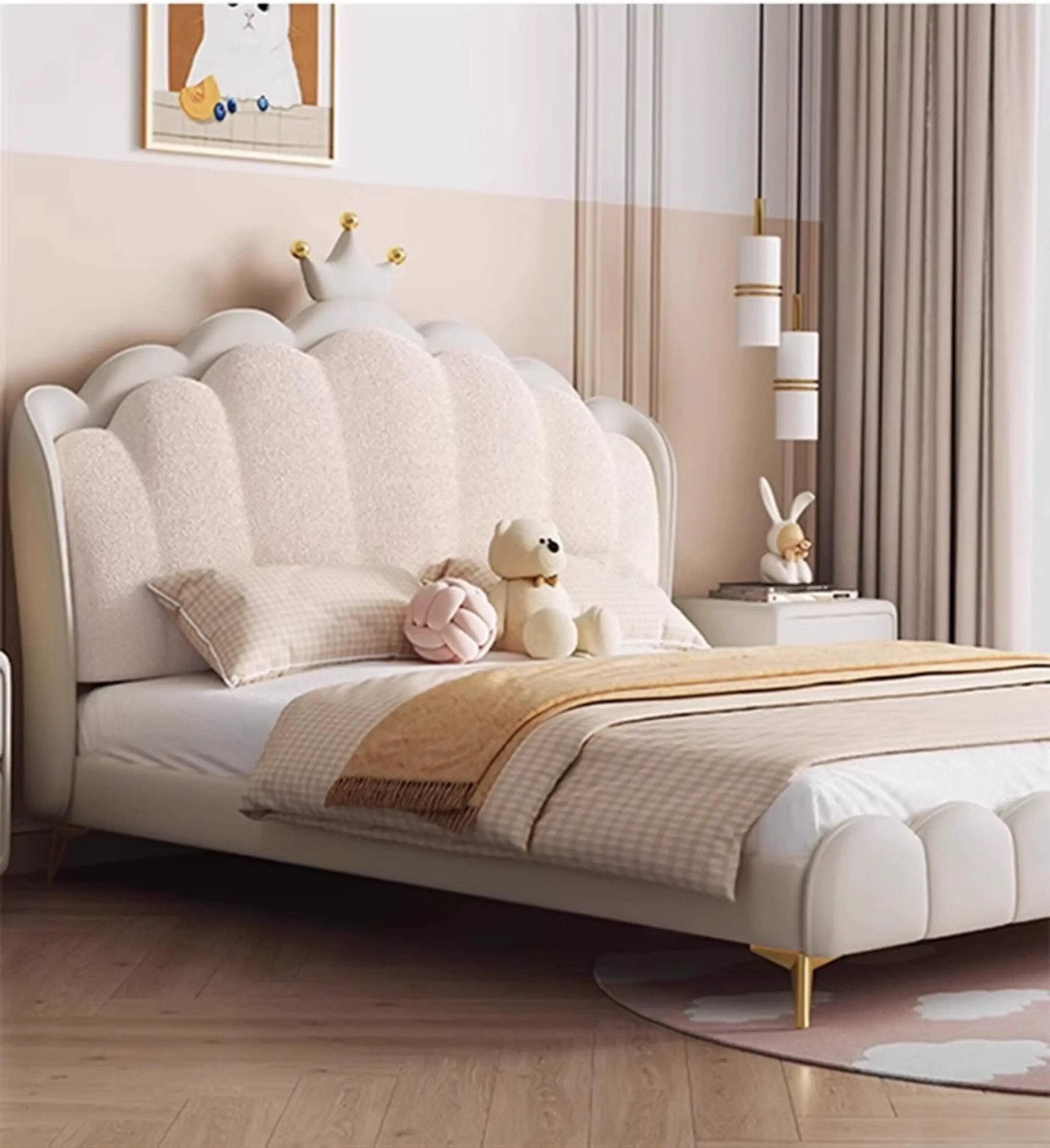 MORNING FOREST Isabella Elegant French Cream Crib - Image 6