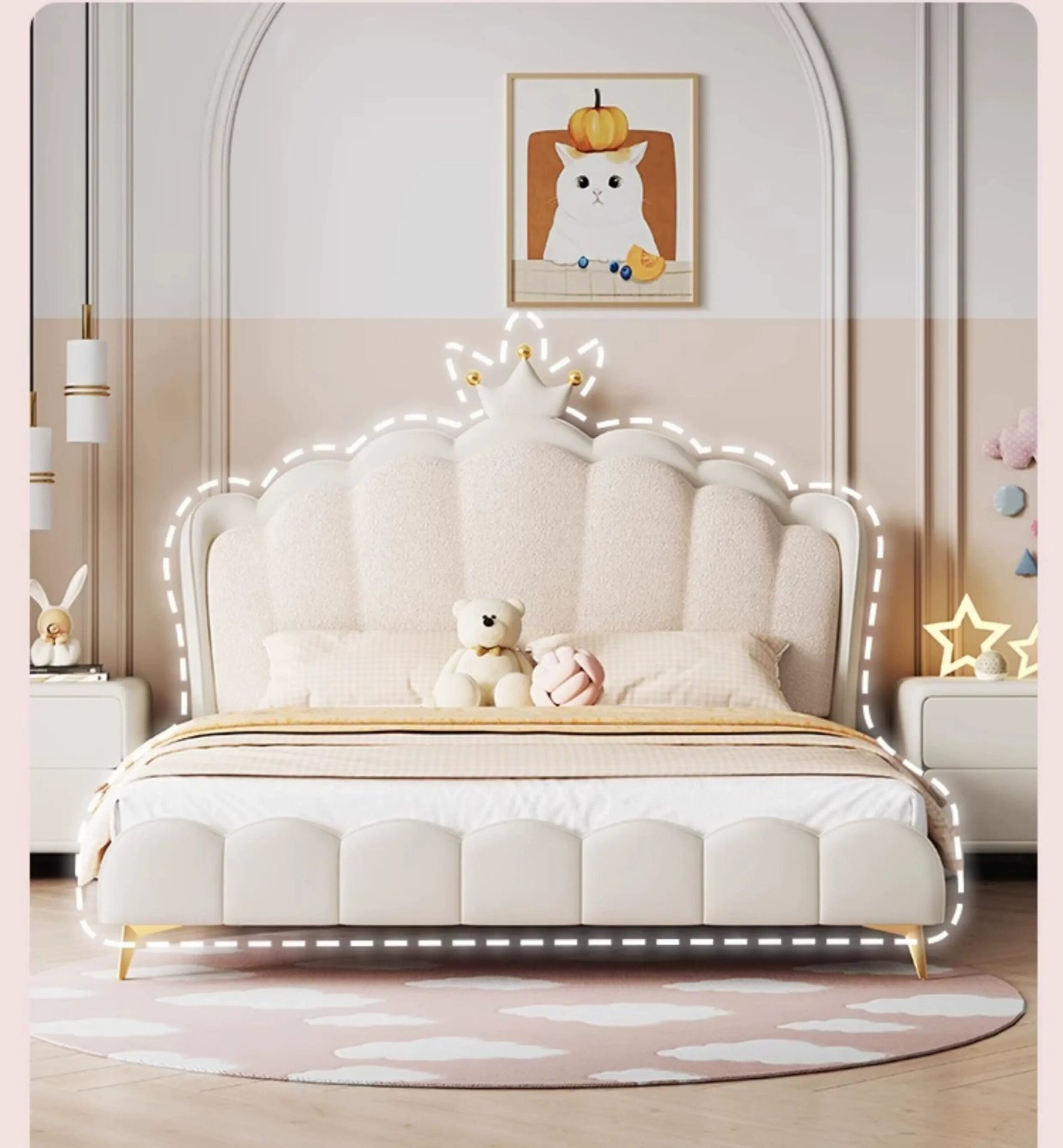 MORNING FOREST Isabella Elegant French Cream Crib - Image 7