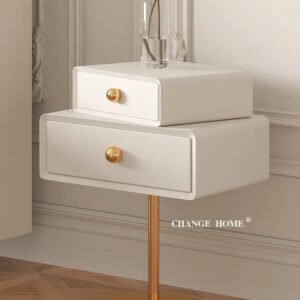 CH Oliver Creative Art Minimalist Storage Bedside Table