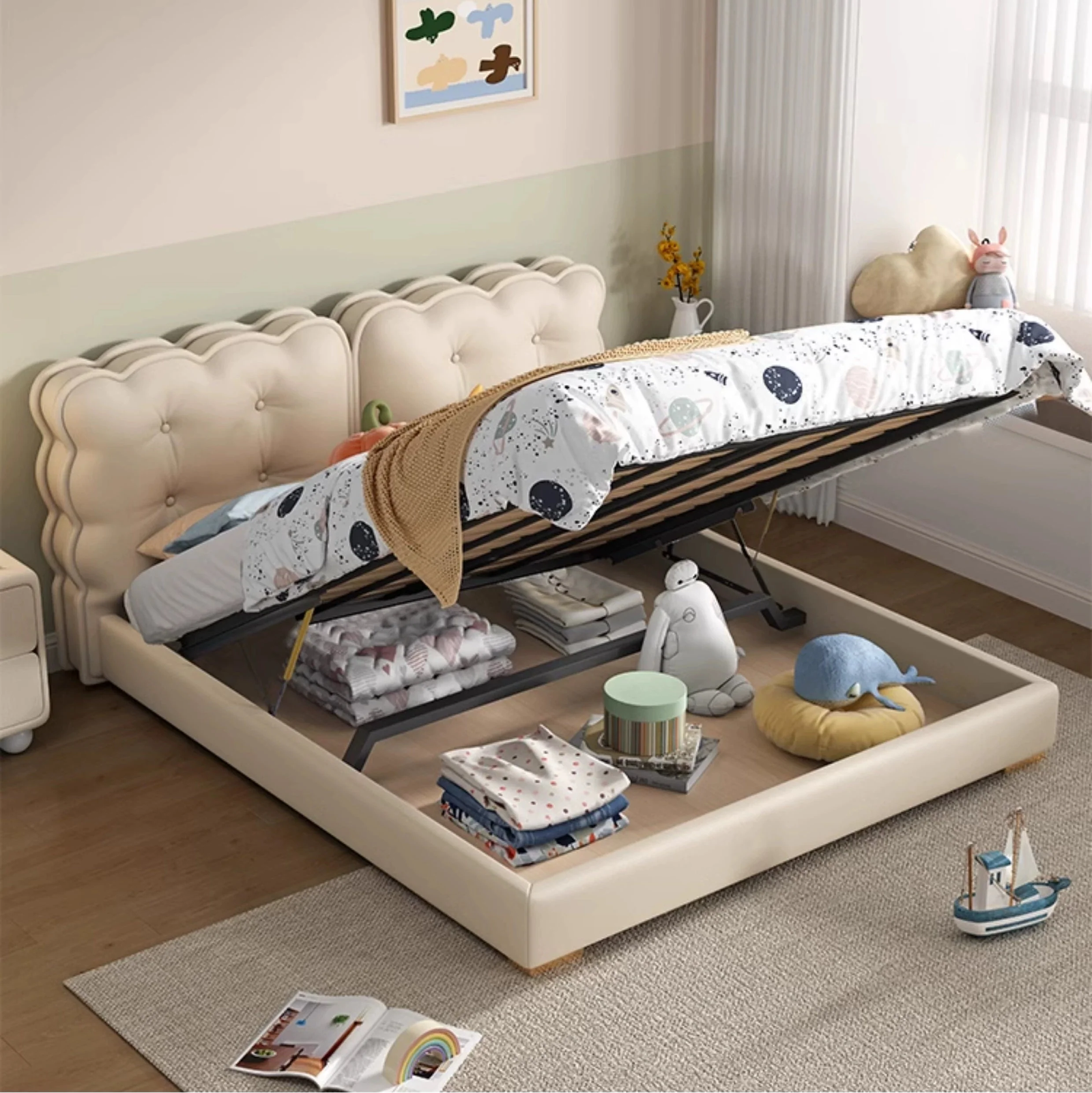 MORNING FOREST Lila Dreamy Cream Light Luxury Bed - Image 8