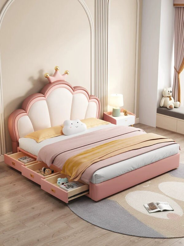 MORNING FOREST Isabella Elegant Crown Storage Bed