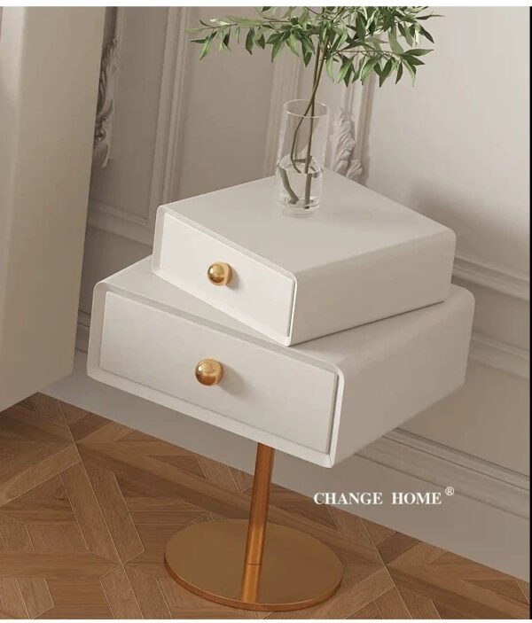 CH Oliver Creative Art Minimalist Storage Bedside Table - Image 6