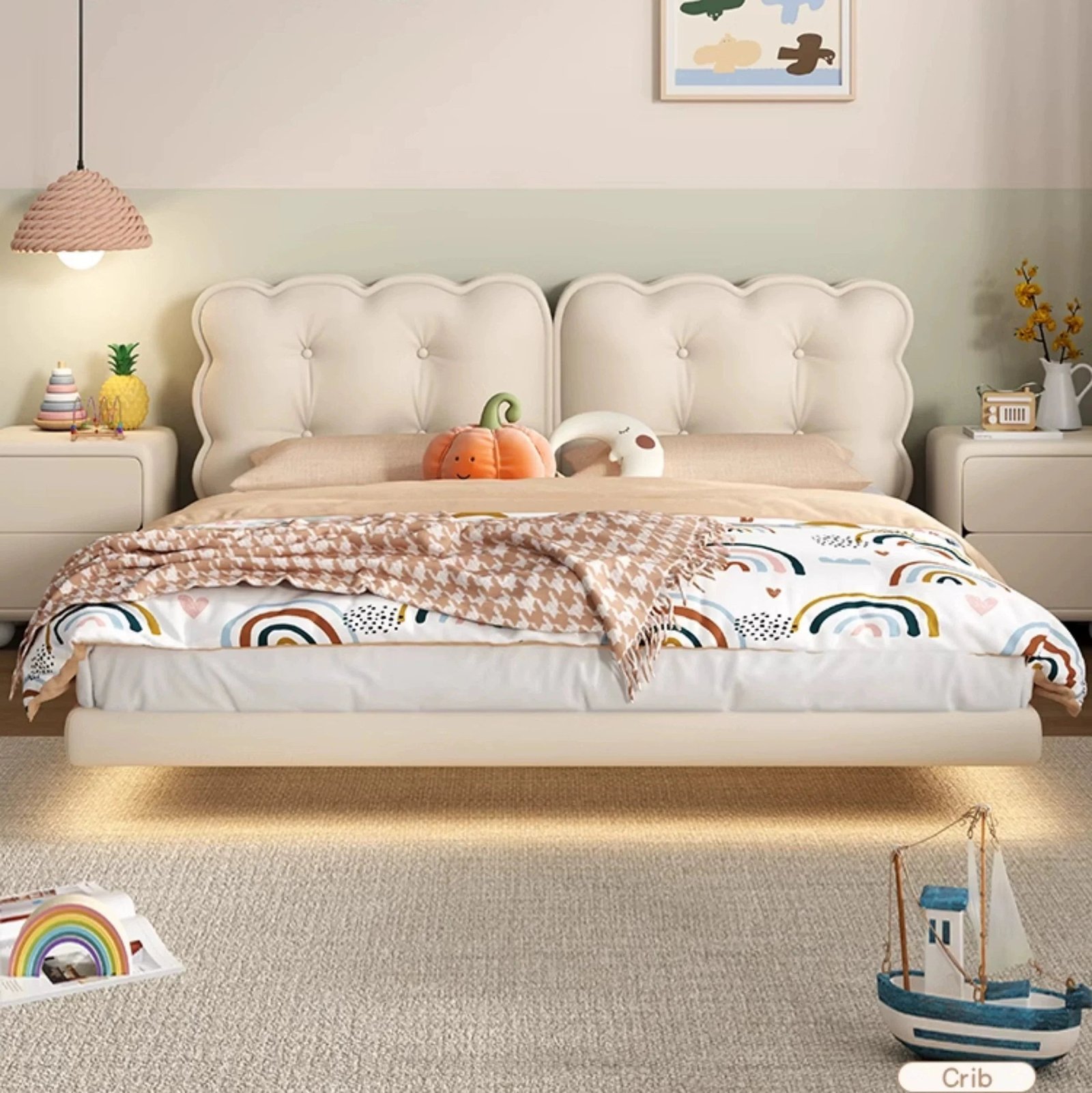 MORNING FOREST Lila Dreamy Cream Light Luxury Bed - Image 3