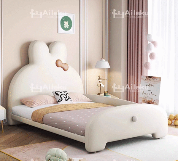 MORNING FOREST Oliver Modern Cream Rabbit Crib Slide - Image 4