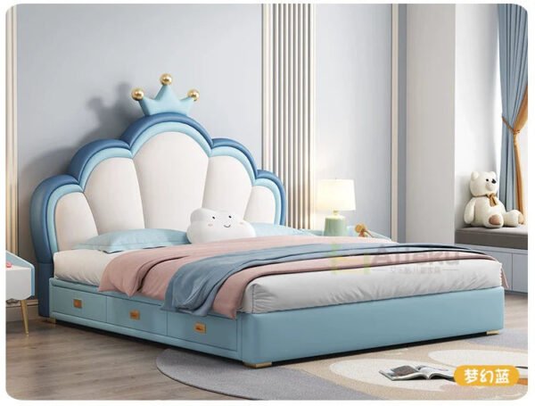 MORNING FOREST Isabella Elegant Crown Storage Bed - Image 3