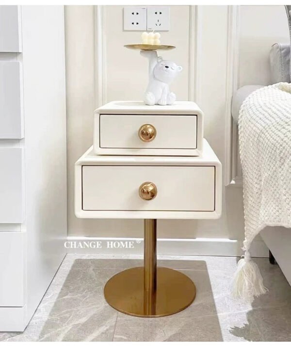 CH Oliver Creative Art Minimalist Storage Bedside Table - Image 7