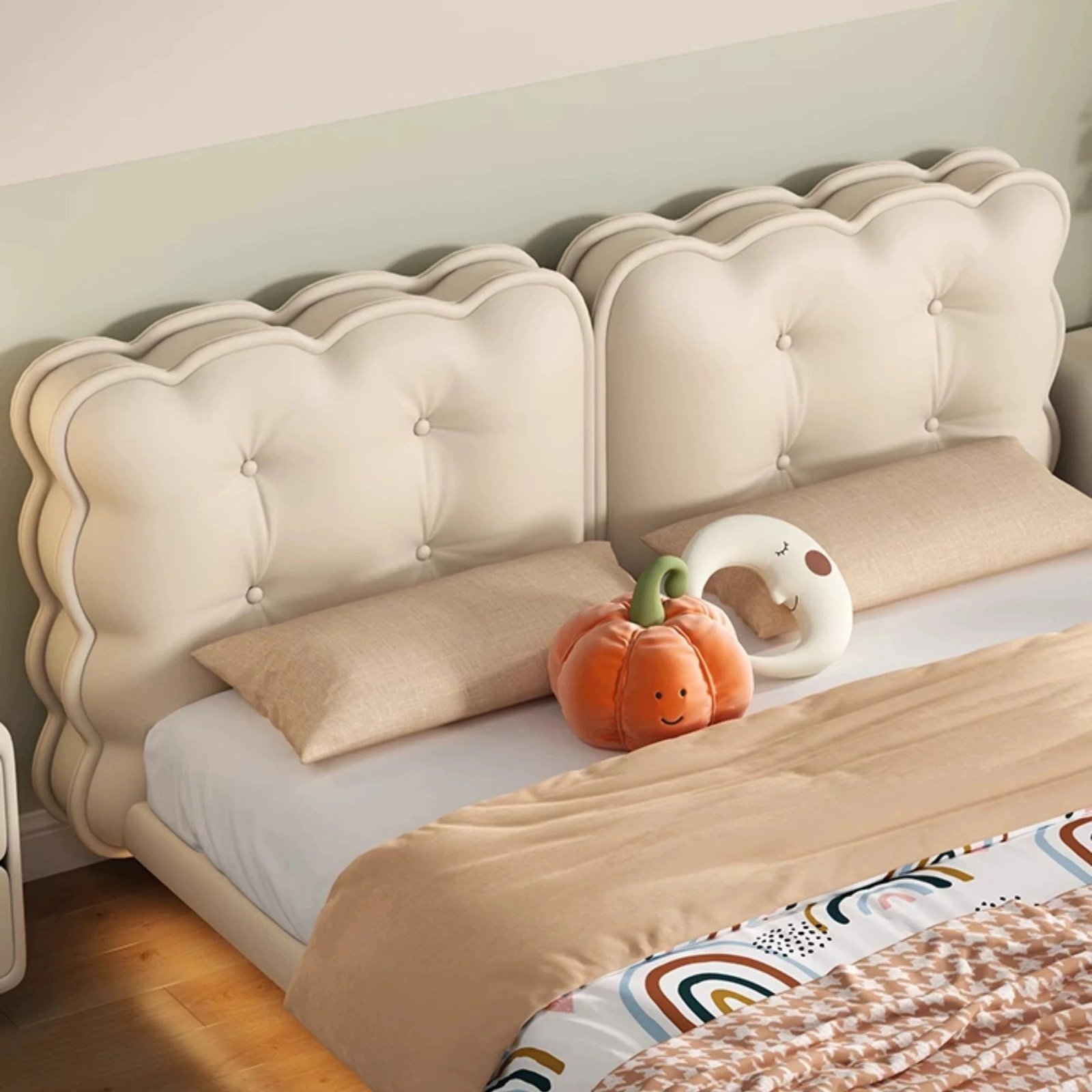 MORNING FOREST Lila Dreamy Cream Light Luxury Bed - Image 6