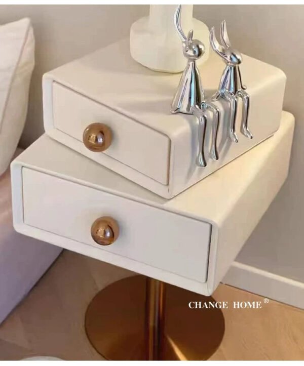 CH Oliver Creative Art Minimalist Storage Bedside Table - Image 8