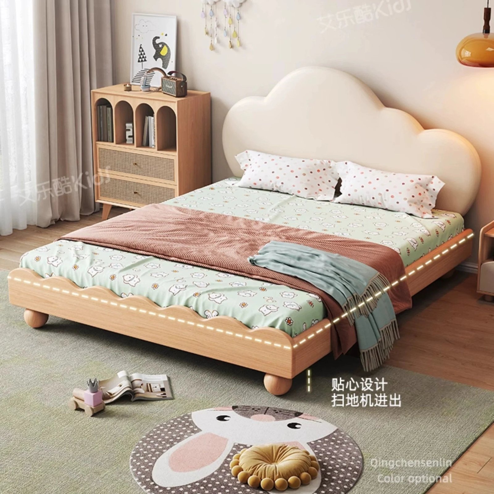 MORNING FOREST Isabella Elegant Natural Wood Crib - Image 8