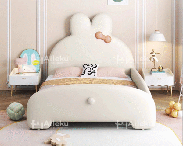 MORNING FOREST Oliver Modern Cream Rabbit Crib Slide - Image 3