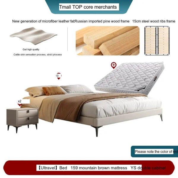 DIPU Brian Nordic Modern Light Luxury Bed - Image 14